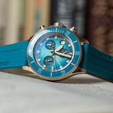 Tissot Seastar 1000 Chronograph Turqouise Dial Turqouise Rubber Strap Watch for Women - T120.217.37.041.00