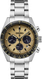 Seiko Prospex Speedtimer Solar Chronograph Gold Dial Silver Steel Strap Watch for Men - SSC817