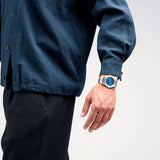 D1 Milano Ultra Thin Blue Dial Silver Steel Strap Watch for Men - D1-UTBJ09
