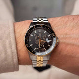 Maserati SFIDA Black Dial Two Tone Steel Strap Watch for Men - R8853140009