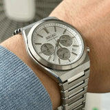 Seiko Conceptual Chronograph White Dial Silver Steel Strap Watch for Men - SSB451P1