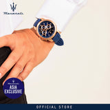 Maserati Successo Chronograph Blue Dial Blue Silicone Strap Watch for Men - R8871621034