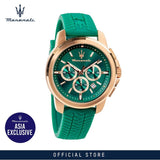 Maserati Successo Chronograph Green Dial Green Silicone Strap Watch for Men - R8871621038