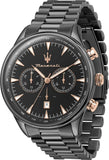 Maserati Tradizione Chronograph Black Dial Black Steel Strap Watch for Men - R8873646001