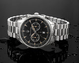 Maserati Tradizione Chronograph Black Dial Silver Steel Strap Watch for Men - R8873646004