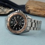 Seiko Prospex Polygonal Sea Diver Automatic Black Dial Silver Steel Strap Watch for Men - SPB485J1