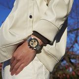 Seiko Prospex Speedtimer Solar Chronograph Gold Dial Silver Steel Strap Watch for Men - SSC817