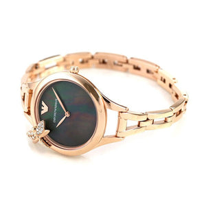 Emporio Armani Aurora Mother of Pearl Grey Dial Rose Gold Steel Strap Watch for Women - AR11139