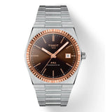 Tissot PRX Powermatic 80 18K Gold Brown Dial Silver Steel Strap Watch for Men - T931.407.41.291.00
