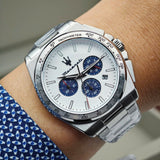 Maserati Velocità Chronograph White Dial Silver Steel Strap Watch for Men - R8873652007