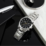 Maserati Attrazione Chronograph Black Dial Silver Steel Strap Watch for Men - R8853151010