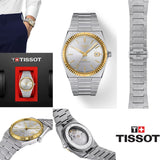 Tissot PRX Powermatic 80 Gold Automatic Silver Dial Silver Steel Strap Watch for Men - T931.407.41.031.01
