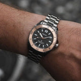 Seiko Prospex Polygonal Sea Diver Automatic Black Dial Silver Steel Strap Watch for Men - SPB485J1