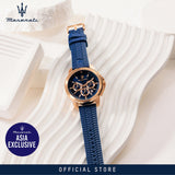 Maserati Successo Chronograph Blue Dial Blue Silicone Strap Watch for Men - R8871621034