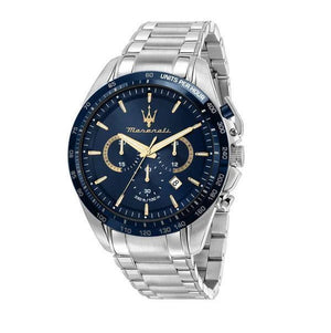 Maserati Traguardo Limited Edition Chronograph Blue Dial Silver Steel Strap Watch for Men - R8873612052