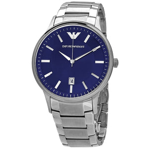 Emporio Armani Renato Blue Dial Silver Steel Strap Watch for Men - AR11180