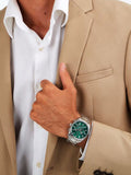 Maserati Attrazione Chronograph Green Dial Silver Steel Strap Watch for Men - R8853151011