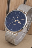 Lacoste Moon Multifunction Blue Dial Silver Mesh Strap Watch for Men - 2011024