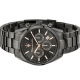 Maserati Attrazione Chronograph Black Dial Black Steel Strap Watch for Men - R8853151001