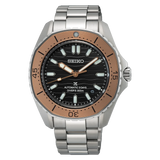 Seiko Prospex Polygonal Sea Diver Automatic Black Dial Silver Steel Strap Watch for Men - SPB485J1