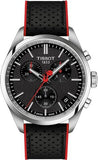 Tissot PR 100 Vuelta Chronograph Black Dial Silver Steel Strap Watch for Men - T150.417.11.051.01