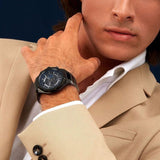 Maserati Stile Skeleton Chronograph Blue Dial Grey Steel Strap Watch for Men - R8873642012
