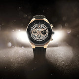 Maserati Stile Skeleton Chronograph Black Dial Black Silicone Strap Watch for Men - R8871642003