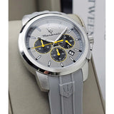 Maserati Successo Chronograph Grey Dial Grey Rubber Strap Watch for Men - R8871621043