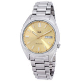 Seiko 5 Sports SNXS Automatic Gold Dial Silver Steel Strap Watch for Men - SRPL59K1