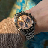 Seiko Solar Prospex Diver Speedtimer Chronograph Limited Edition Brown Dial Silver Steel Strap Watch for Men - SSC951