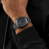 Seiko Prospex Speedtimer The Black Series Limited Edition Black Dial Black Steel Strap Watch for Men - SSC917