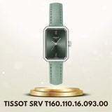 Tissot SRV Green Dial Green Leather Strap Watch for Women - T160.110.16.093.00