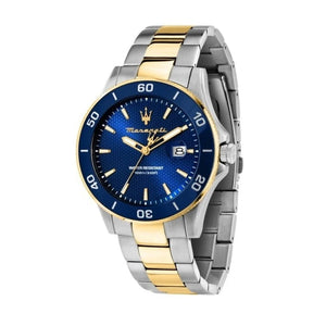 Maserati Competizione Diver Blue Dial Two Tone Steel Strap Watch for Men - R8873600010