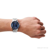 Emporio Armani Renato Blue Dial Silver Steel Strap Watch for Men - AR11180