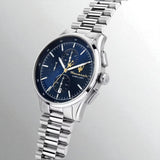 Maserati Sorpasso Chronograph Blue Dial Silver Steel Strap Watch for Men - R8873624004