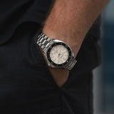 Seiko Prospex Polygonal Divers Automatic Pearl White Dial Silver Steel Strap Watch for Men - SPB481J1