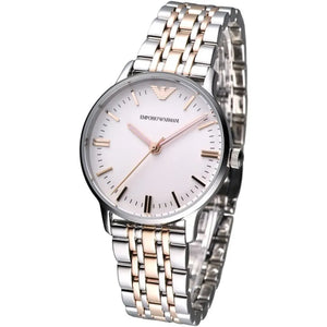Emporio Armani Gianni Silver Dial Two Tone Steel Strap Watch for Women - AR1603