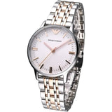 Emporio Armani Gianni Silver Dial Two Tone Steel Strap Watch for Women - AR1603