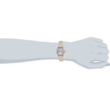Emporio Armani Gianni T-Bar Silver Dial Beige Leather Strap Watch for Women - AR1687