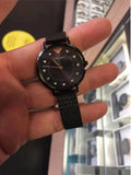 Emporio Armani Kappa Black Dial Black Mesh Strap Watch for Women - AR11252