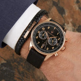 Maserati Tradizione Chronograph Black Dial Black Leather Strap Watch for Men - R8871646001