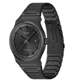 Hugo Boss Candor Automatic Black Dial Black Steel Strap Watch for Men - 1514120