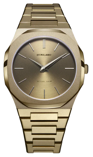 D1 Milano Ultra Thin Dusky Green Dial Green Steel Strap Watch for Men - D1-UTBJ36