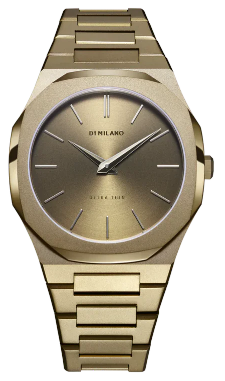 D1 Milano Ultra Thin Dusky Green Dial Green Steel Strap Watch for Men - D1-UTBJ36