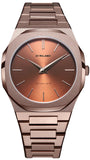 D1 Milano Ultra Thin Brown Dial Brown Steel Strap Watch for Women - D1-UTBL38