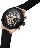 Maserati Stile Skeleton Chronograph Black Dial Black Silicone Strap Watch for Men - R8871642003