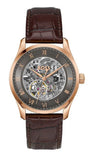 Hugo Boss Principle Skeleton Grey Dial Brown Leather Strap Watch for Men - 1514253