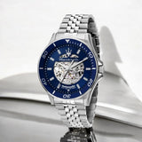 Maserati SFIDA Skeleton Automatic Blue Dial Silver Steel Strap Watch for Men - R8823140011