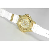 Philipp Plein The Skull Gold Dial White Silicone Strap Watch for Men - PWAAA1221