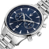 Maserati Tradizione Chronograph Blue Dial Silver Steel Strap Watch for Men - R8873646005